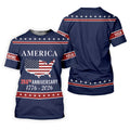 America 250th Anniversary 1776-2926 Navy Golf Shirt, 4th Of July Patriotic Golf Shirts For Men