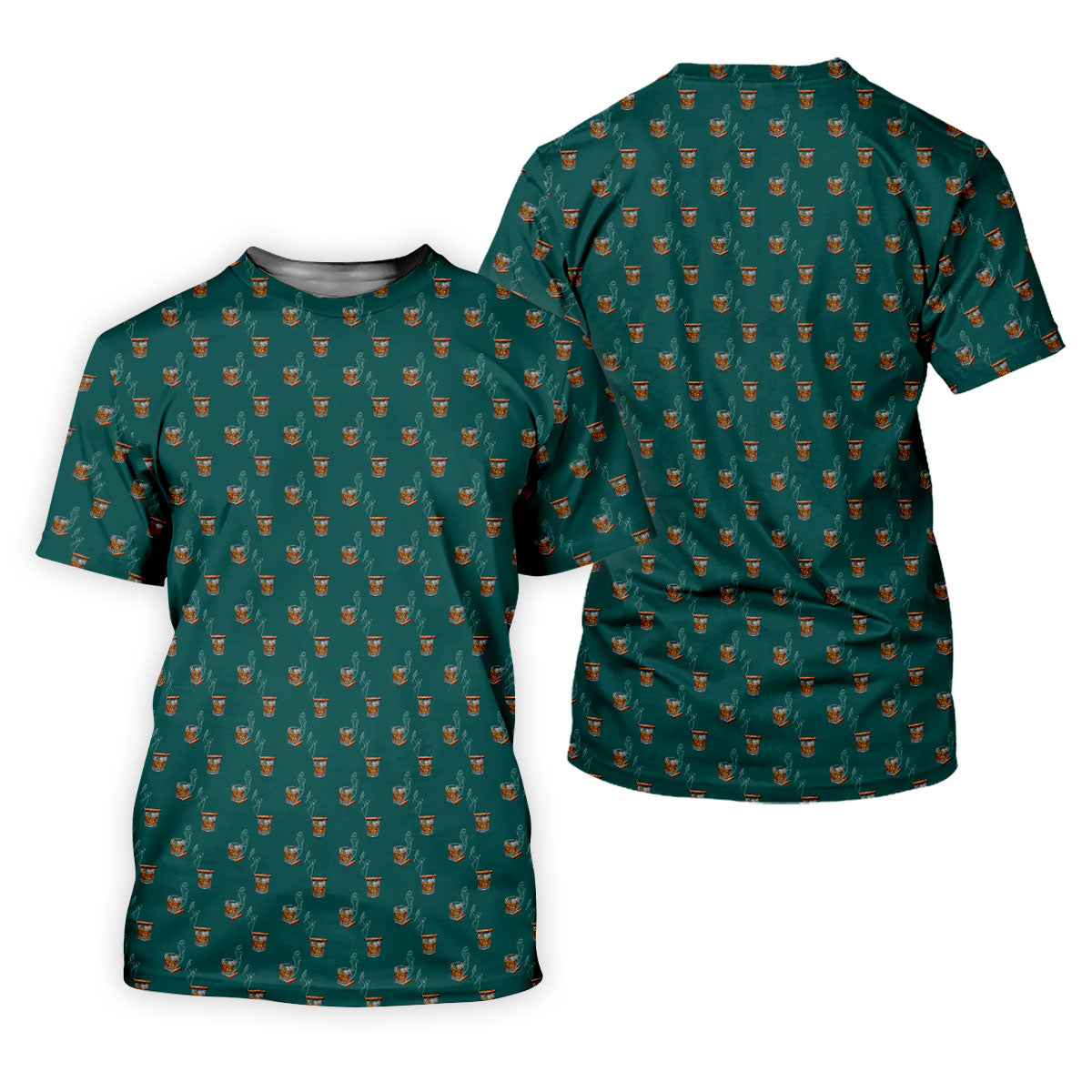 Smoke Whiskey Green Golf Shirt, Golf Whiskey Polo Shirts For Men, Golf Shirts For Men