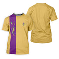 Mardi Gras Festival Jester Figure Fleur De Lis Symbol Yellow Golf Shirt, Polo ShirtFor Men, Golf Shirts For Men