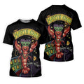 Mardi Gras Crawfish Rue Bourbon Black Golf Shirt, Polo Shirts For Men, Golf Shirts For Men