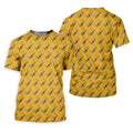 Gun And Flower Yellow Lily Flower Seamless Pattern Yellow Golf Shirt, Golf Tops For Men, Golf Shirts For Men
