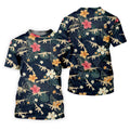 Colorful Hibiscus With Army Theme Golf Shirts For Men, Polo Shirts For Men, Golfing Apparel