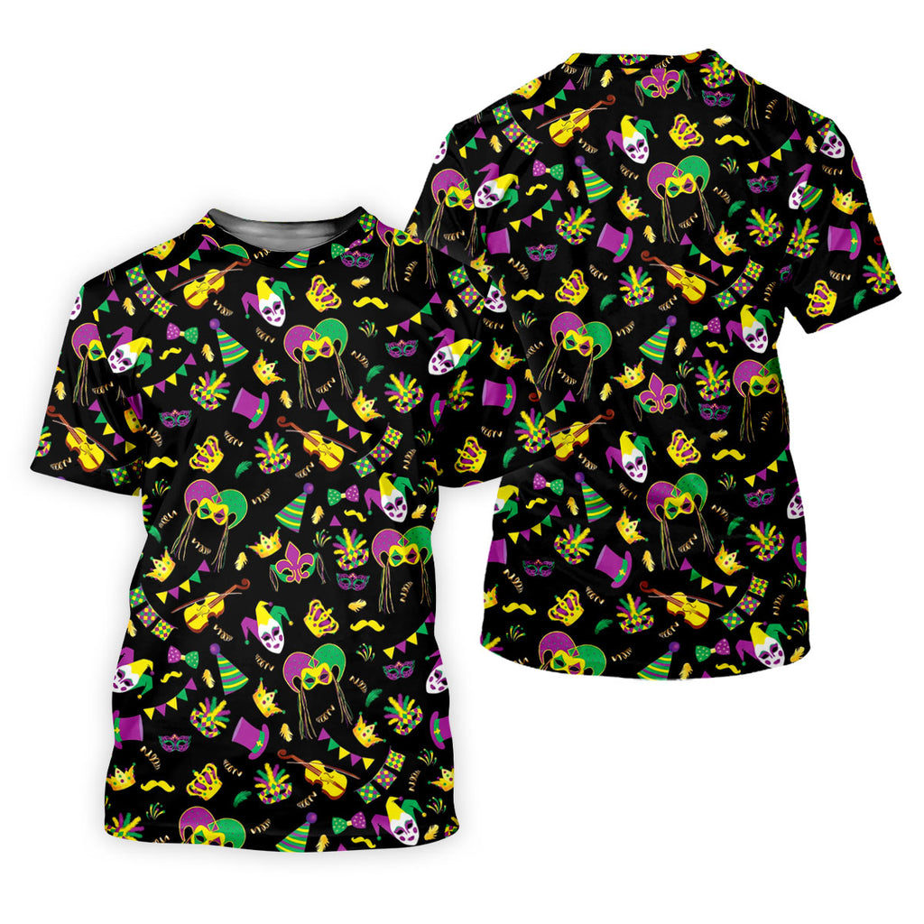 Festive Mask Purple Green Gold Mardi Gras Golf Shirt, Polo ShirtFor Men, Golf Shirts For Men