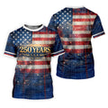 250 Years USA Galaxy Overlay Checkered Patriotic Golf Shirt, 4th Of July Golf Shirts For Men