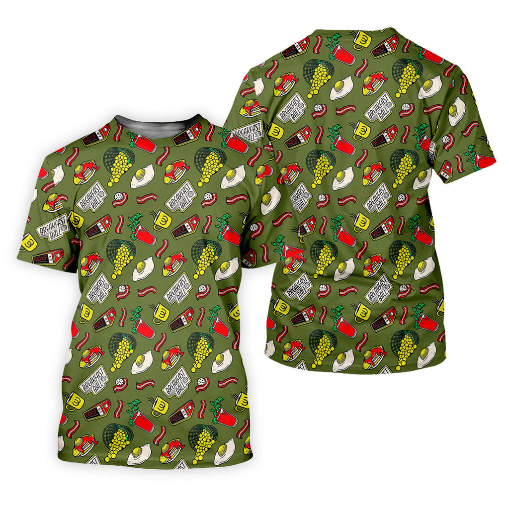 Breakfast Balls Golf Tops For Men, Men's Funny Golf Shirts, Golf Shirts For Men, Polo Shirts For Men