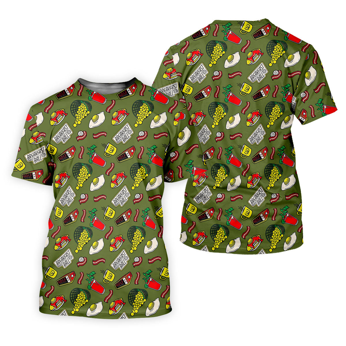 Breakfast Balls Golf Tops For Men, Men's Funny Golf Shirts, Golf Shirts For Men, Polo Shirts For Men