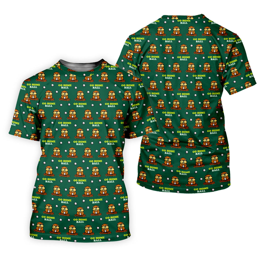 Go Home Ball Funny Groundhog Men's Golf Polo Shirts, Golf Shirts For Men, Polo Shirts For Men