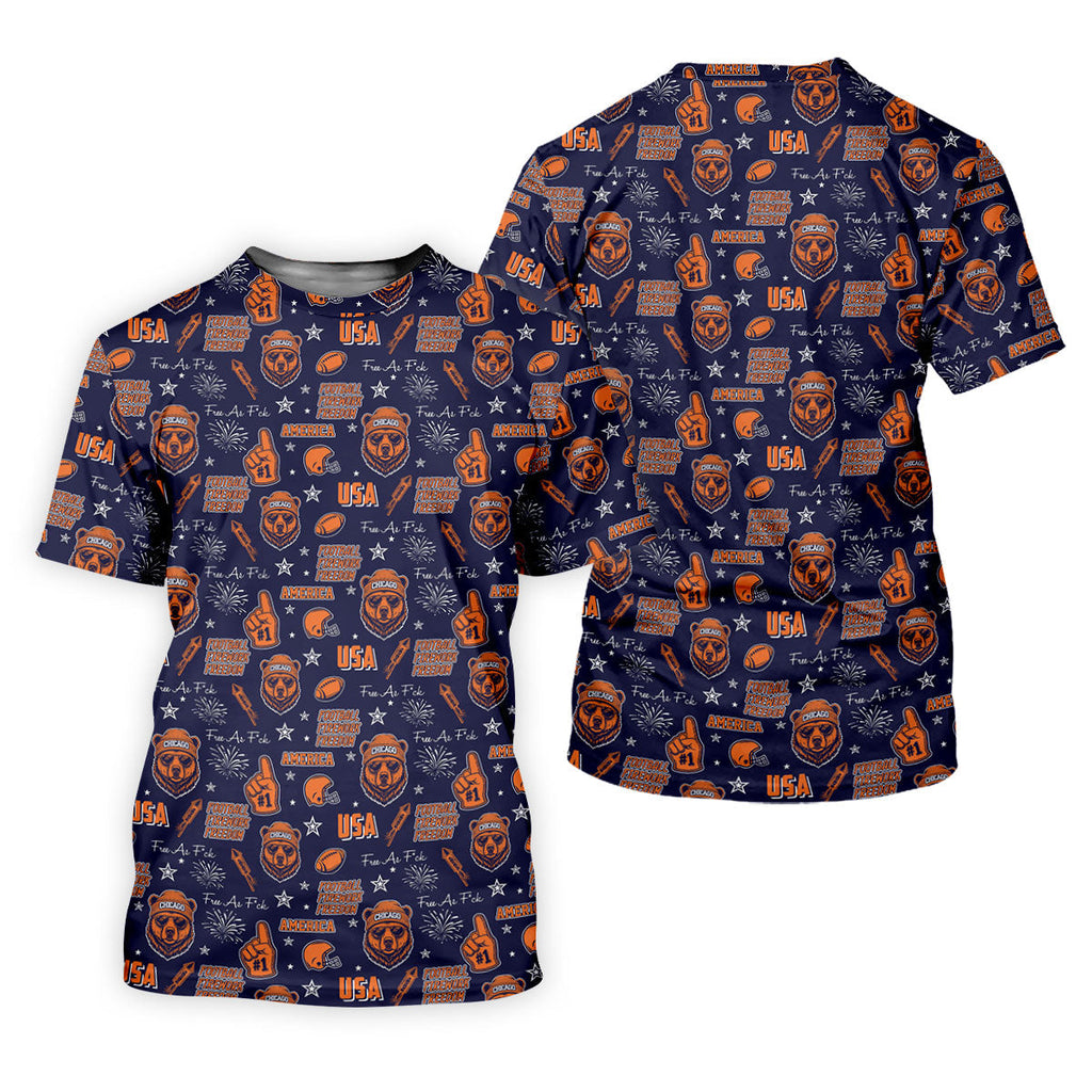 Cool Bear Beanie And Glasses Orange And Navy Blue Sport Polo, American Football League Gift Ideas For Football Fans
