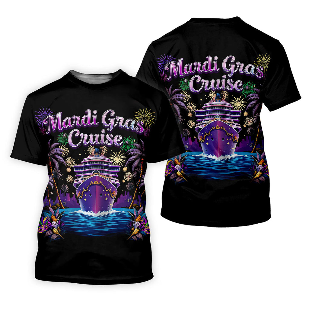 Mardi Gras Cruise Festive Theme Golf Tops For Men, Polo Shirts For Men, Golf Shirts For Men