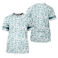 Custom Name Toile de Jouy Birds And Flowers Teal And White Polo Shirts For Men, Golf Gift For Men
