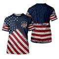 US Bald Eagle Distressed Flag 250 Faith Cross Golf Tops For Men, Patriotic 4th Of July Golf Shirts For Men