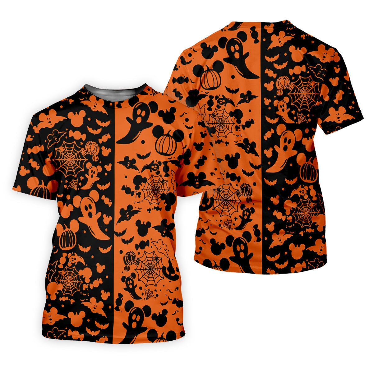 Cute Animated Ghost Black And Orange Halloween Golf Shirt, Fun Golf Shirts For Men, Polo Shirts For Men