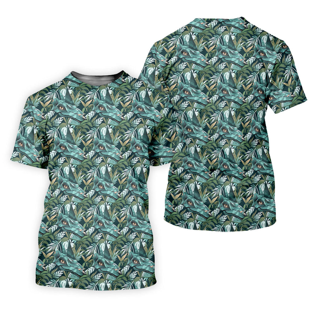 Dinosaur Head Tropical Vibe Golf Tops For Men, Polo Shirts For Men, Golf Shirts For Men
