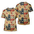 Don't Mess With Texas Western Theme Old West Golf Tops For Men, Polo Shirts For Men, Golf Shirts For Men