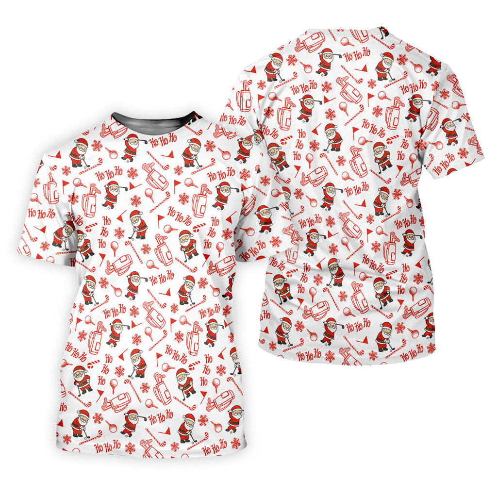 Ho Ho Ho Merry Christmas Funny Print Christmas Golf Shirt, Golf Shirts For Men, Golf Gift For Men