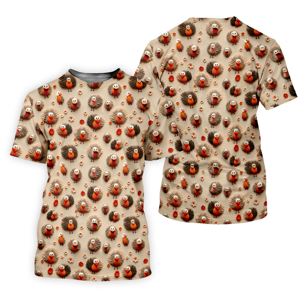 Little Turkey Thanksgiving Golf Tops For Men, Fun Golf Shirts For Men, Polo Shirts For Men, Golf Gift For Men