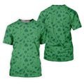 Dark Green Golf Items Seamless Pattern St. Patrick’s Day Shamrock Golf Shirt, Golf Shirts For Men