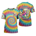 Fight Cancer In All Colors Tie Dye Print Golf Tops For Men, Cancer Awareness Shirt, Golf Shirts For Men