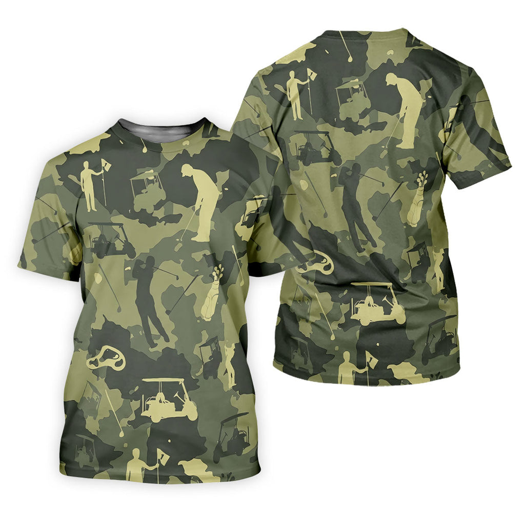 Golf Pose Camo Golf Shirt, Golf Tops For Men, Golf Shirts For Men, Golf Gift For Men