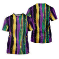 Green Purple Gold Splatter Effect Mardi Gras Golf Shirt, Polo Shirts For Men, Golf Shirts For Men