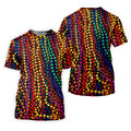 Colorful Beads Mardi Gras Golf Shirt, Golf Tops For Men, Polo ShirtFor Men, Golf Shirts For Men