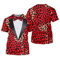 Red Leopard Funny Costume Hawaiian Golf Shirt, Polo Shirts For Men, Golf Shirts For Men