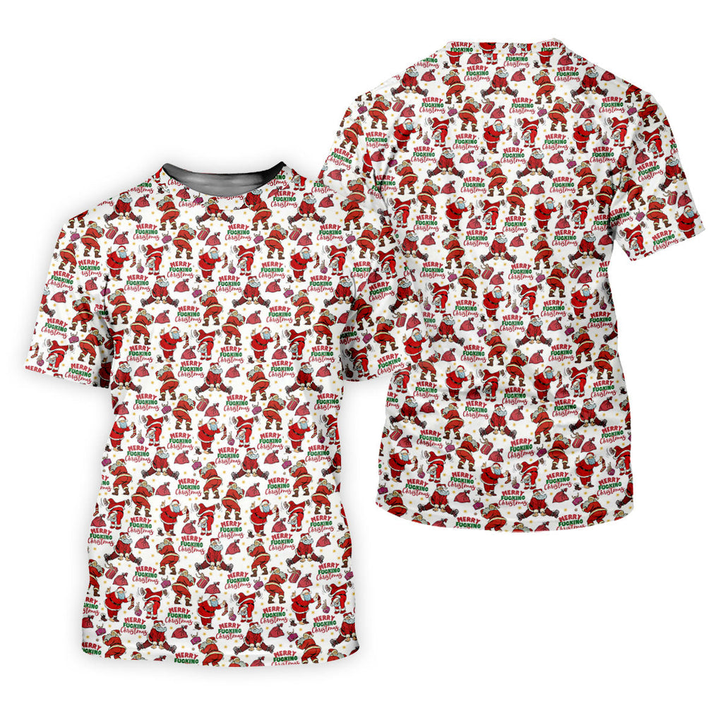 Merry Freaking Christmas Funny Santa Christmas Golf Shirt, Fun Golf Shirts For Men, Golf Gift For Men
