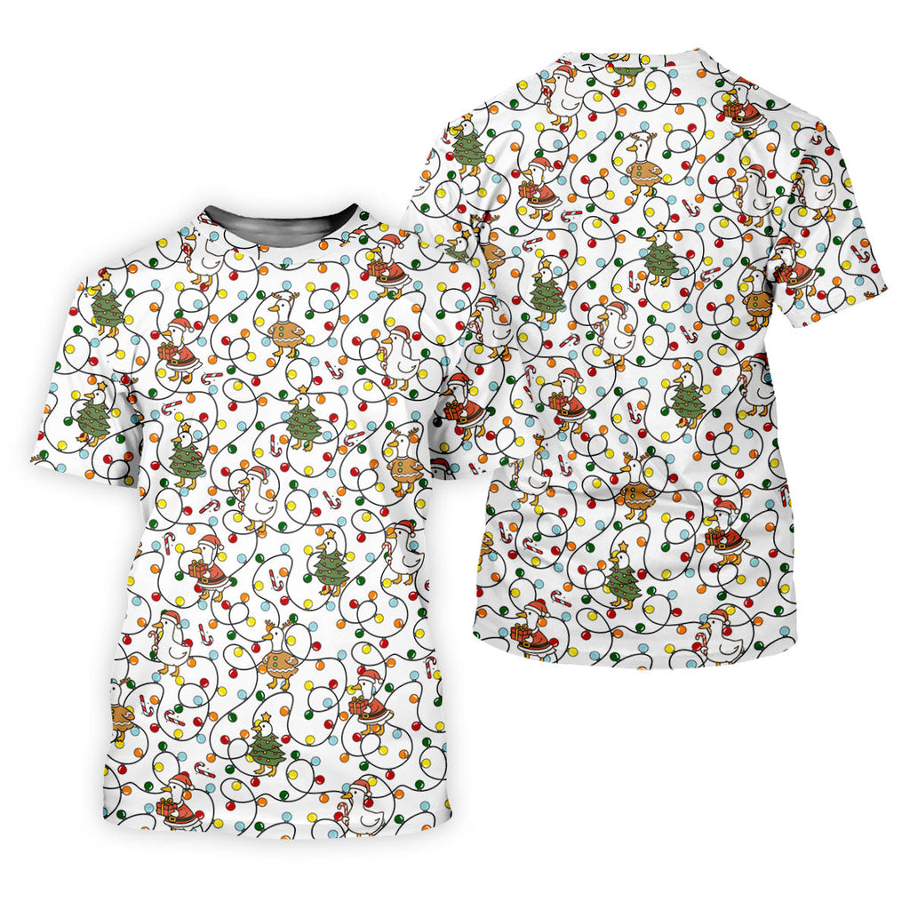 Funny Duck Merry Xmas White Golf Shirts, Gifts For Golf Lovers, Polo Shirts For Men, Golfing Apparel