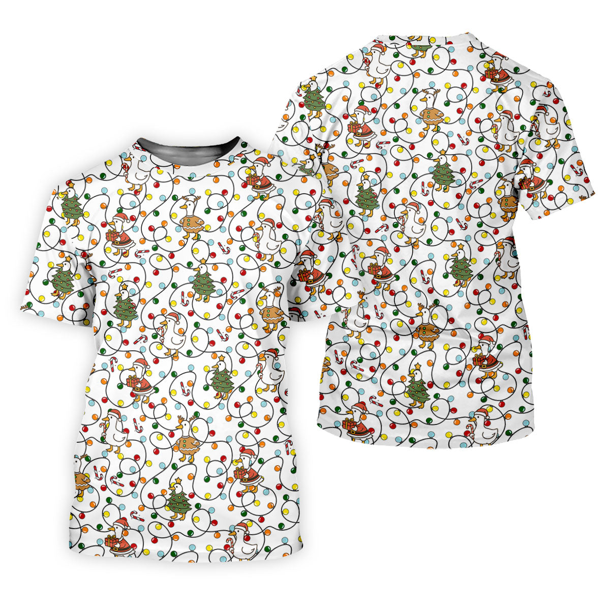 Funny Duck Merry Xmas White Golf Shirts, Gifts For Golf Lovers, Polo Shirts For Men, Golfing Apparel