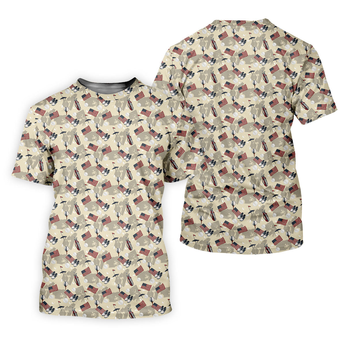 American Flag Pattern 250 Celebration Vintage Golf Shirt, Patriotic 4th Of July Golf Shirts For Men