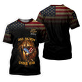 One Nation Under God 250 Years Faith Cross Golf Tops For Men, Patriotic US Flag Father's Day Golf Shirt