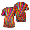 Rainbow Wave Golfer Silhouette Cinco De Mayo Celebration Fiesta Themed Golf Shirts For Men