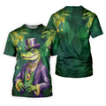 Mardi Gras Alligator Green Golf Shirt, Men's Funny Golf Shirts, Polo Shirts For Men, Golf Shirts For Men