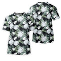 White Flower Tropical Hawaiian Vibe Golf Tops For Men, Golf Shirts For Men, Golf Gift For Men
