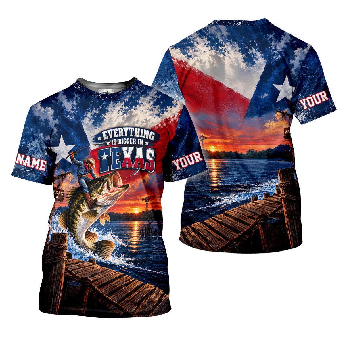 Everything Is Bigger In Texas Bass Fishing UPF Shirt, Mens Fishing Shirt, Fishing Apparel