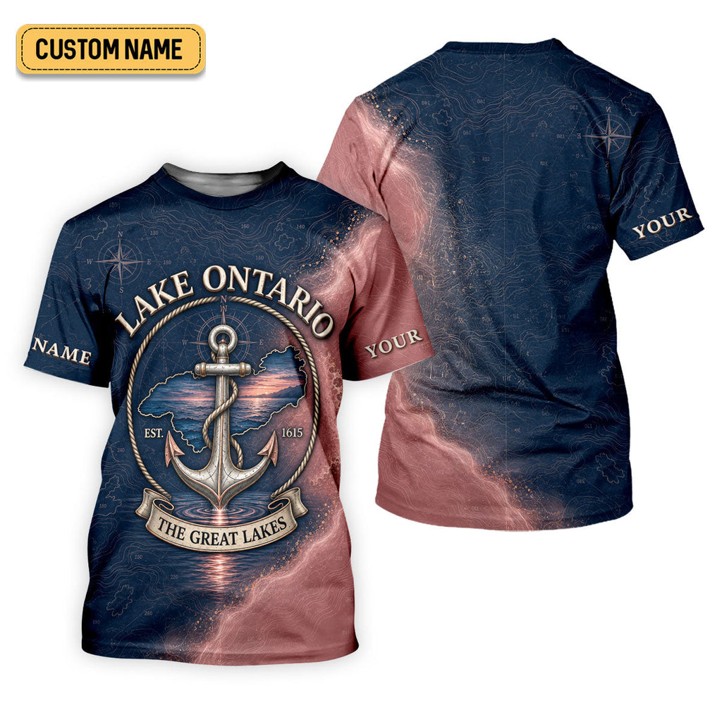 lake Ontario Great Lakes Fishing UPF Shirt, Performance Fishing Shirt, Womens Fishing Shirts