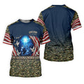 One Nation Under God Faith Cross USA 250 Navy Camo Golf Shirt, 4th Of July Golf Shirts For Men