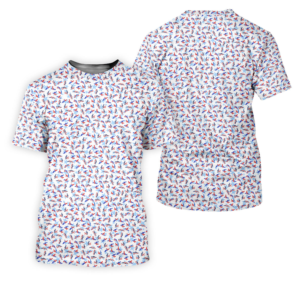 Funny Stick Figure Naughty Couple Red White Blue Polo Shirts For Men, 250th Anniversary Golf Shirts For Men