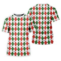 Christmas Plaid Argyle Pattern Golf Polo Shirt, Christmas Golf Gift, Polo Shirts For Men, Golfing Apparel