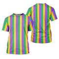 Green Gold Purple Vertical Stripe Mardi Gras Golf Shirt, Polo Shirts For Men, Golf Shirts For Men