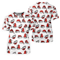Santa Hat Pattern Christmas White Golf Tops For Men, Christmas Golf Shirt, Men's Golf Apparel