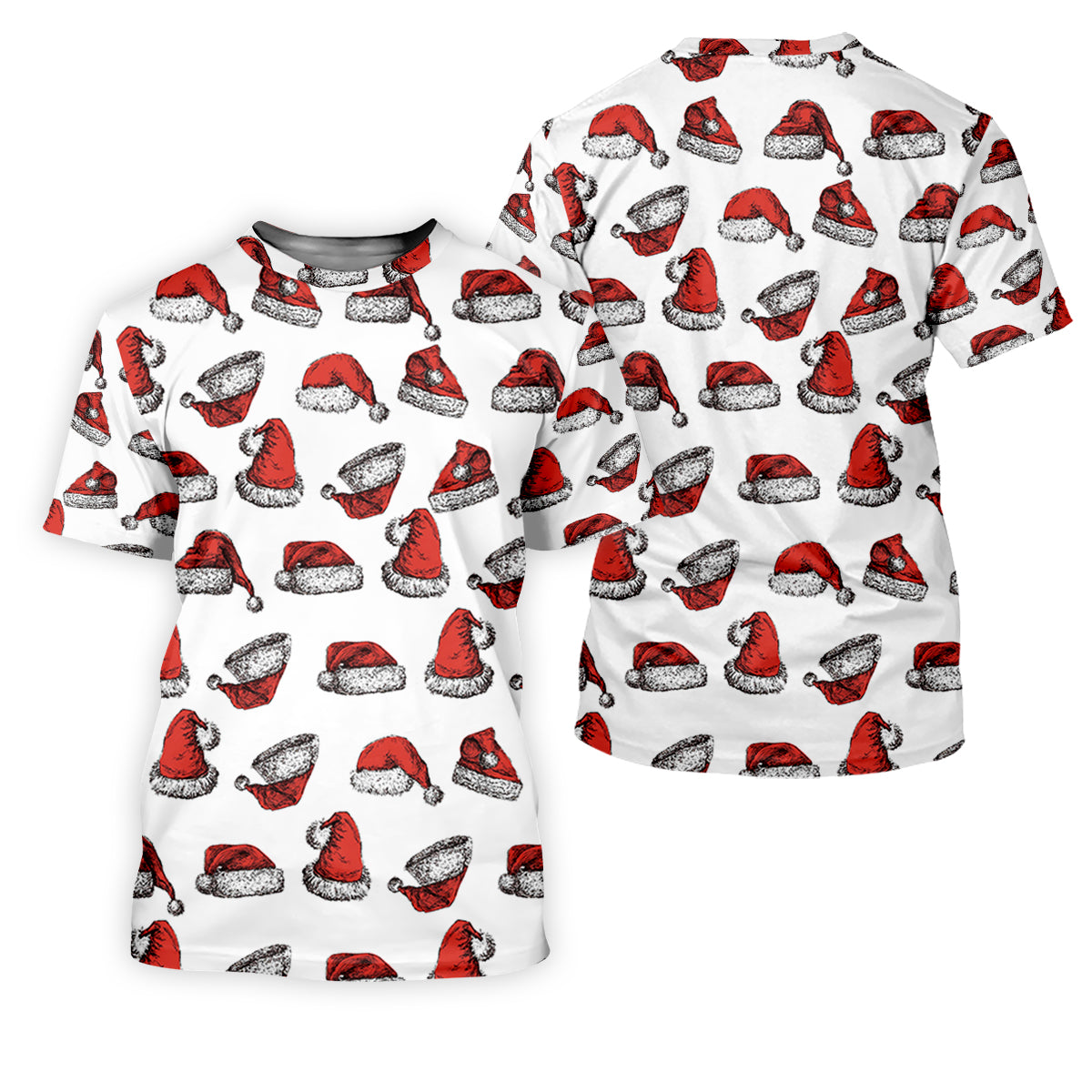 Santa Hat Pattern Christmas White Golf Tops For Men, Christmas Golf Shirt, Men's Golf Apparel