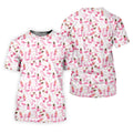 Funny Flamingo Pink Pineapple Tropical Vibe Golf Tops For Men, Men's Funny Golf Shirts, Polo Shirts For Men