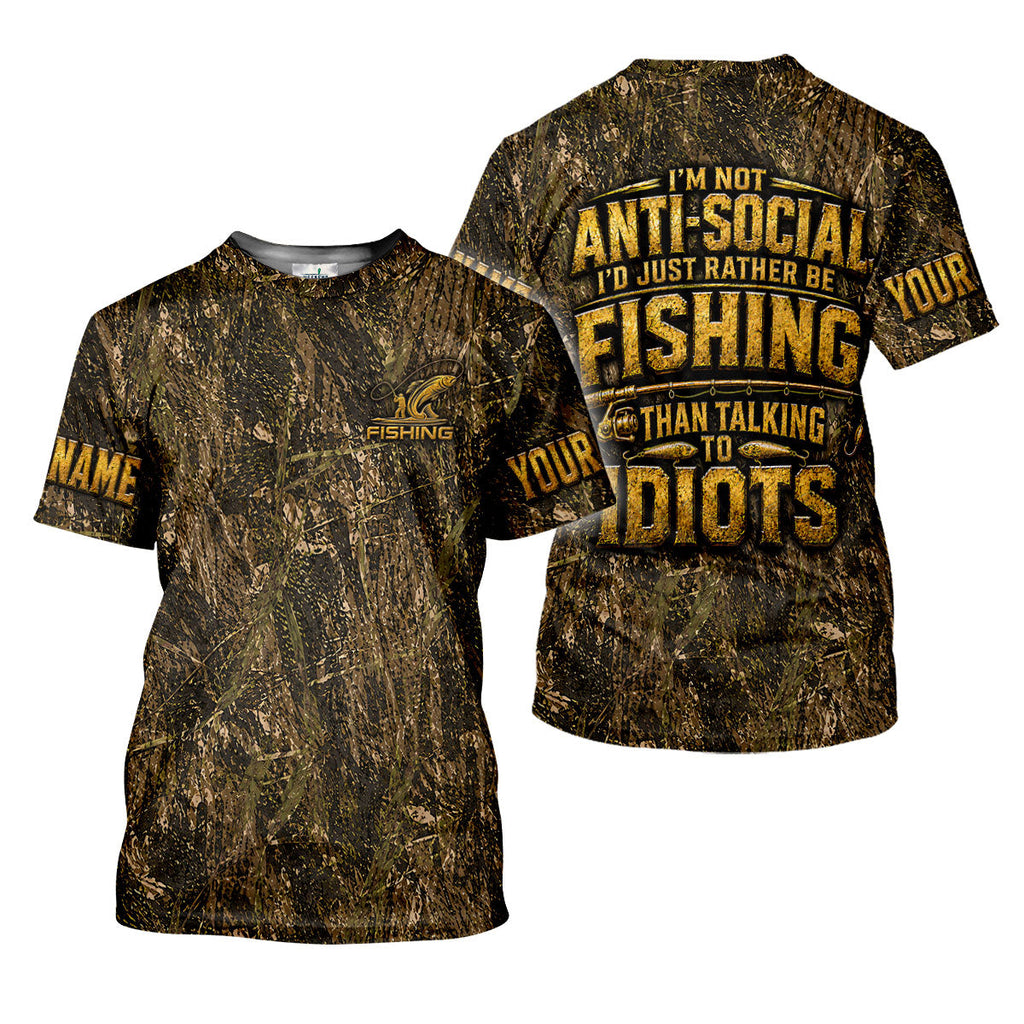 Rather Be Fishing Than Talking To Idiots UPF Shirt, Fishing Shirt For Men, Mens Fishing Shirt