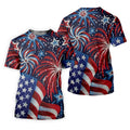 American Flag Pattern Red White Blue 250th Anniversary Patriotic Golf Shirt, Golf Shirts For Men