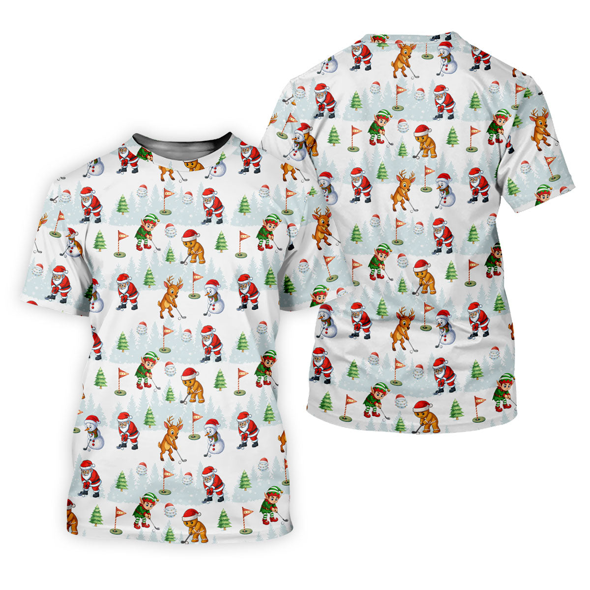 Classic Christmas Characters Golf Tops For Men, Cute Golf Outfit, Fun Golf Shirts For Men, Christmas Golf Shirt