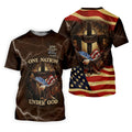 One Nation Under God 250 Years Faith Cross Golf Tops For Men, Patriotic Father's Day Golf Shirt