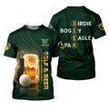 Golf Beer Birdie Bogey Eagle Par St Patrick's Day Green Golf Polos For Men, Golf Shirts For Men, St Patricks Day Golf Shirt
