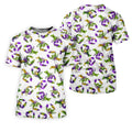 Purple Green Gold Crawfish Pattern Mardi Gras Golf Shirt, Polo Shirts For Men, Golf Shirts For Men