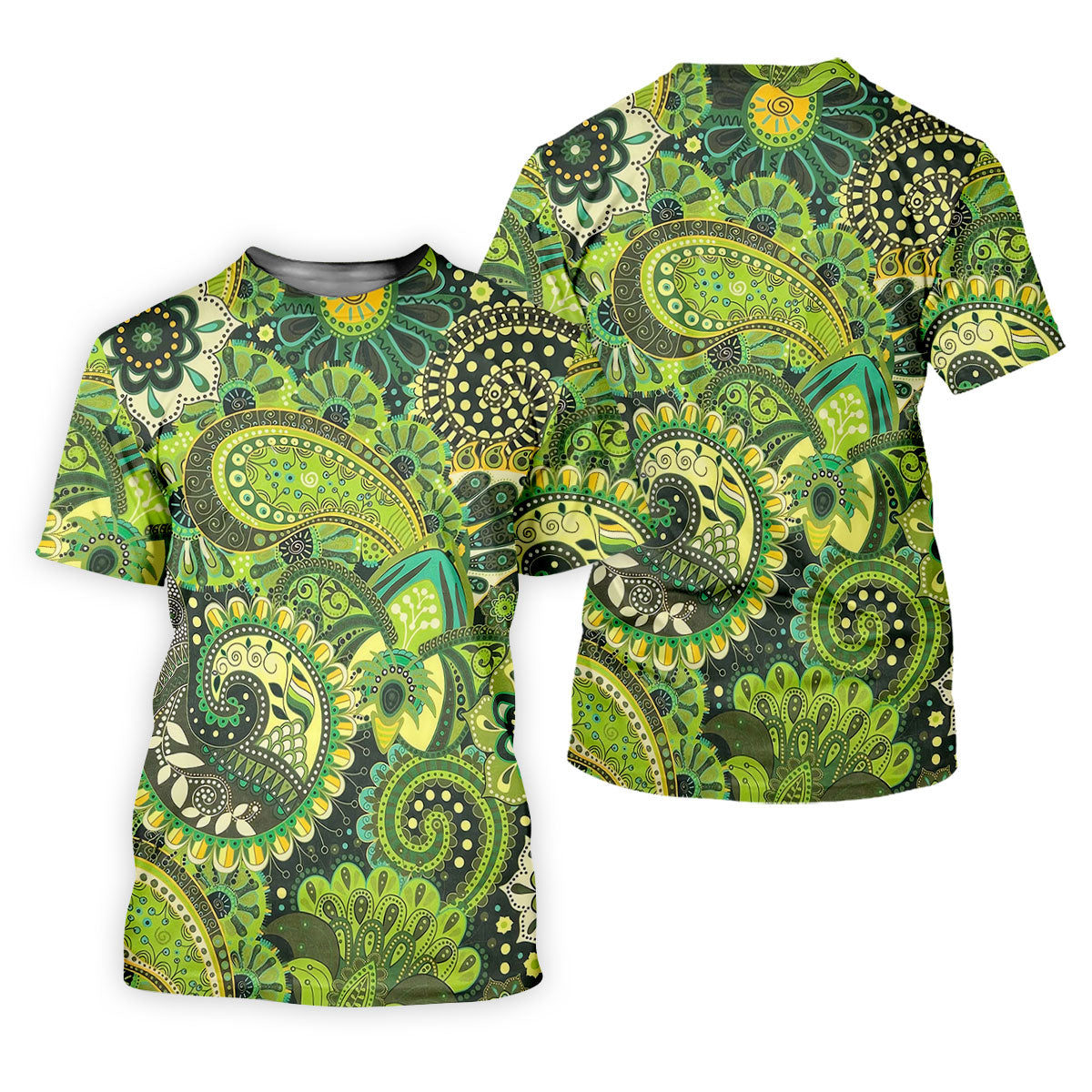 Paisley Print Green Golf Shirt, Golf Tops For Men, Polo Shirts For Men, Golf Shirts For Men